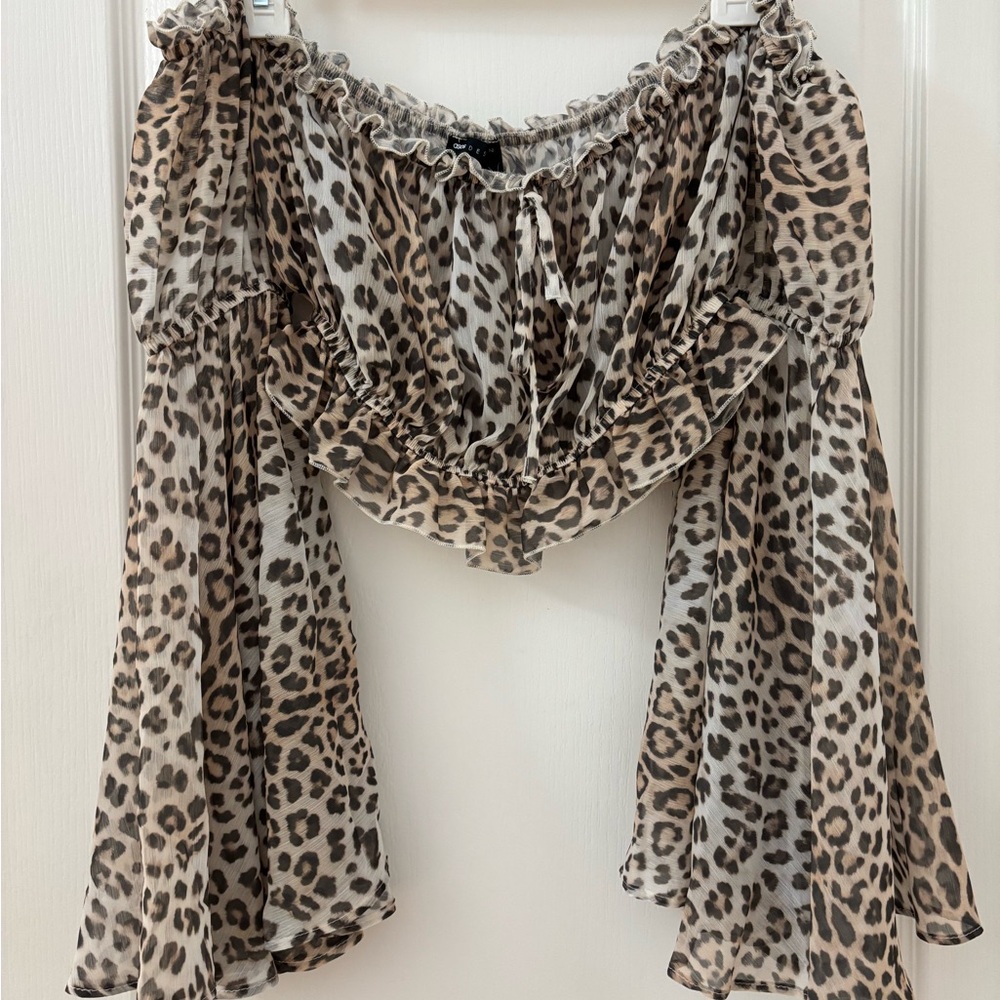 ASOS Leopard Print Off-Shoulder Women's Top